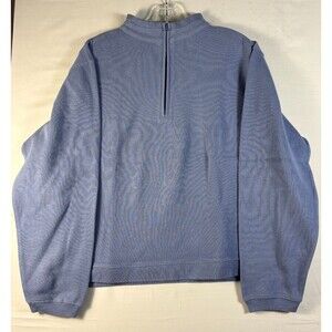 Woolrich Sweater Womens Pullover Ribbed 1/4 Zip Blue Cotton Mock Neck  XL